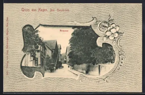 AK Hagen / Osnabrück, Strassenpartie in der Ortschaft