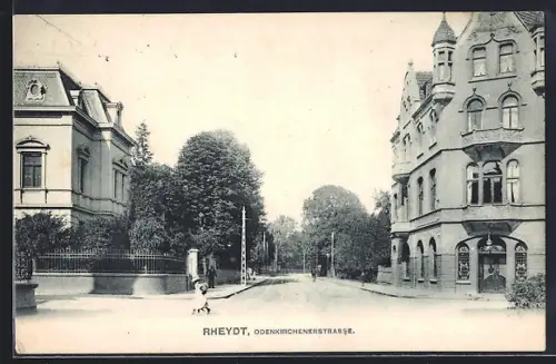 AK Rheydt, Odenkirchenerstrasse im Sonnenlicht