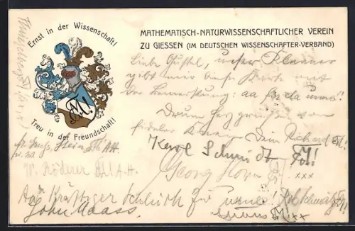 AK Giessen, Mathematisch-Naturwissenschaftlicher Verein, Studentenwappen