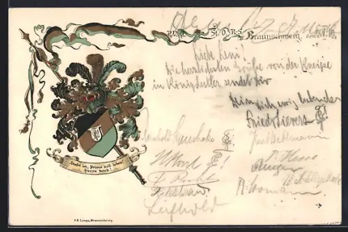 AK Braunschweig, P. V. d. St. O. R.-S., Studentenwappen
