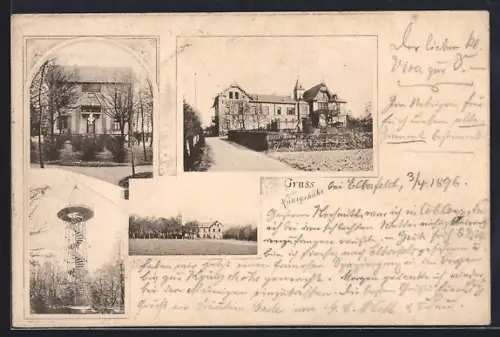 AK Elberfeld, Gasthof Königshöhe mit Aussichtsturm