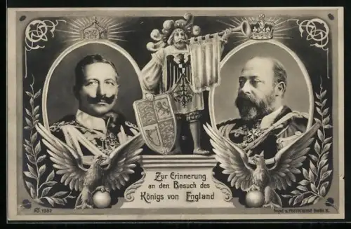 AK Kaiser Wilhelm II. und der König von England