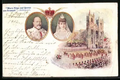 Lithographie Edward VII Coronation 1902