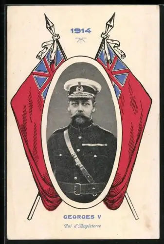 AK Georg V. von England in Uniform 1914