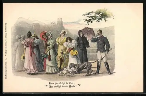 AK Raum für alle hat die Erde..., Student und junge Damen, Scherz