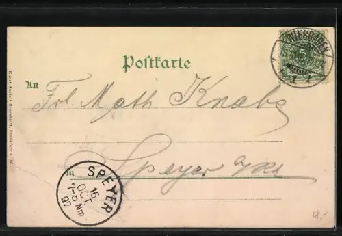 Lithographie Student mit Zigarre liest Zeitung, Wo ist denn die Resi?