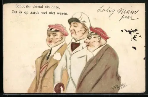 AK Zwei Studenten in Begleitung beim Spaziergang