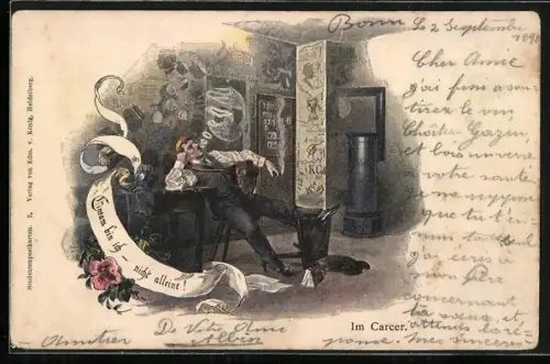 AK Student im Carcer bläst Rauchringe