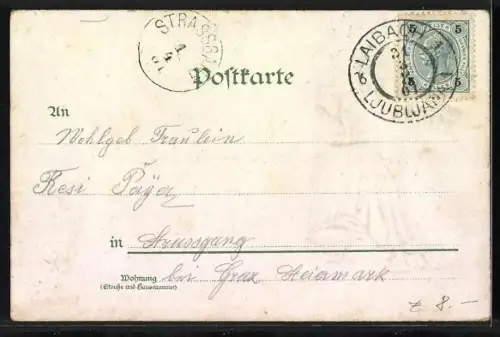 Stoff-Präge-AK Osterengel mit dunkellilanem Gewand