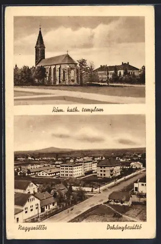 AK Nagyszöllös, Róm. kath. templom, Dohánybeváltó