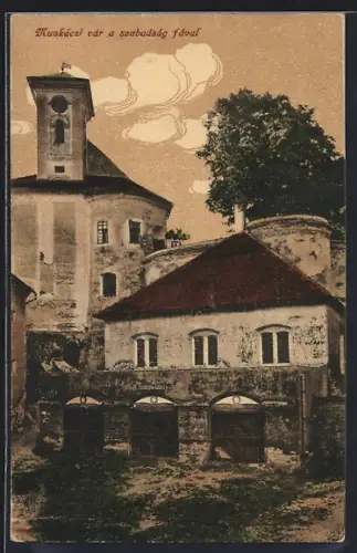 AK Munkács, Munkácsi vár a szabadság fával