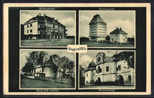 AK Nagyszöllös, Terményraktár, Dohánybeváltó, Perényi-kastély