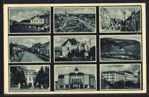 AK Nagyszöllös, Bahnhof, Strassenpartie, Ortspartie