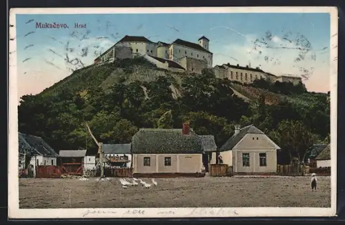 AK Munkács, Hrad, Ortsansicht mit Schloss
