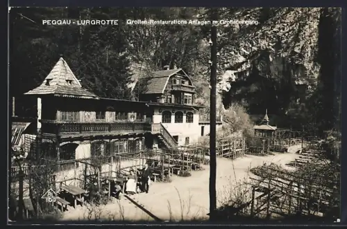 AK Lurgrotte /Peggau, Grotten-Restaurant Anlagen mit Grotteneingang