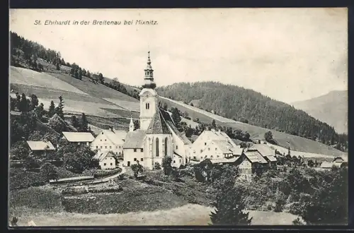 AK Breitenau am Hochlantsch, St. Erhard in der Breitenau, Ortsansicht mit Kirche