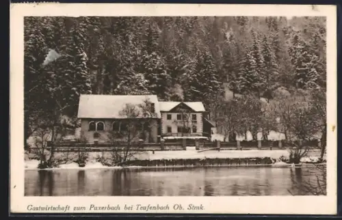 AK Teufenbach, Gasthaus zum Puxerbach, Bes. S. M. Pressinger