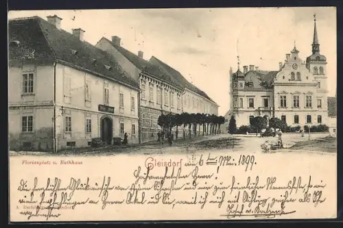 AK Gleisdorf, Florianplatz u. Rathaus