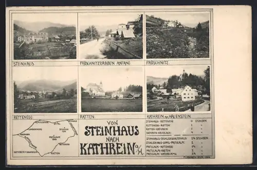 AK Kathrein a. H., Steinhaus, Froschnitzgraben, Rettenegg, Ratten und Kathrein