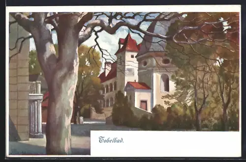 Künstler-AK Tobelbad, Ortspartie