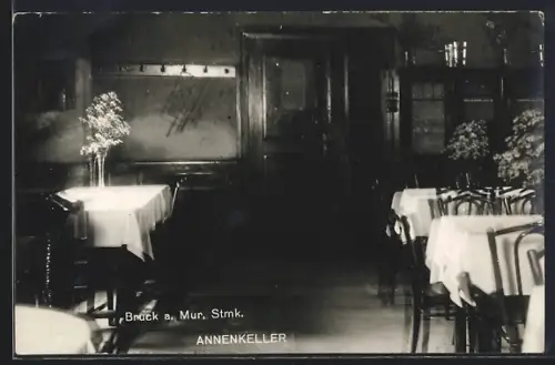 AK Bruck a. Mur, Speisesaal vom Restaurant Annenkeller