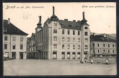 AK Bruck an der Mur, Hôtel zum goldenen Strauss