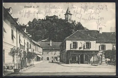 AK Bruck a. M., Strassenpartie mit Café Austria