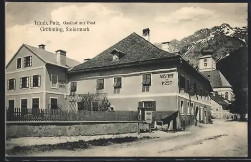 AK Gröbming /Steiermark, Gasthof zur Post, Irimb. Putz