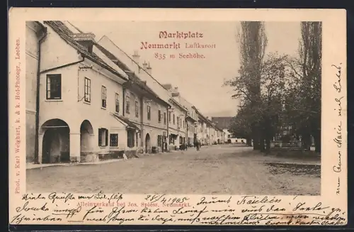 AK Neumarkt / Stmk., Marktplatz mit Denkmal