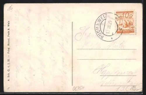 AK Puch, Ortsansicht mit Kirche