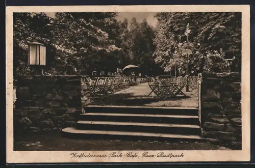 AK Graz, Kaffeeterrasse Park-Cafe im Stadtpark