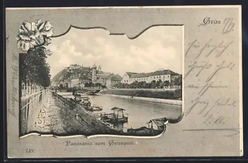 AK Graz, Panorama vom Griesquai