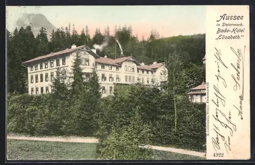 AK Aussee in Steiermark, Bade-Hotel Elisabeth mit Parkanlage