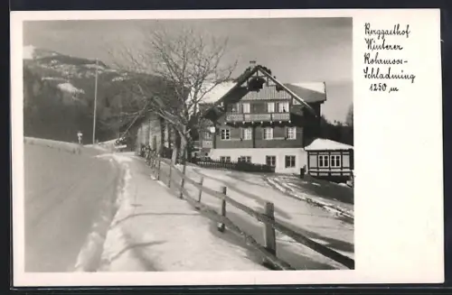 AK Rohrmoos-Schladming, Berg-Gasthof Winterer im Schnee