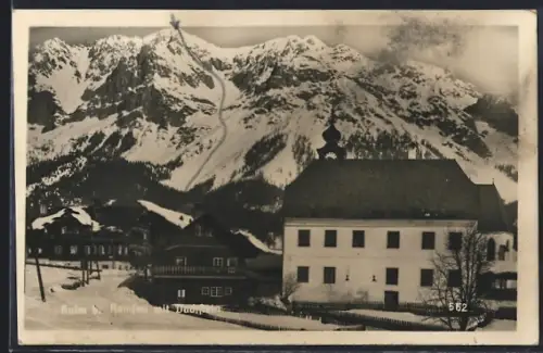 AK Kulm bei Ramsau, Ortspartie mit Bergpanorama