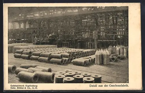 AK Kapfenberg, Gussstahlwerk der Gebr. Böhler & Co. AG, Detail aus der Geschossfabrik