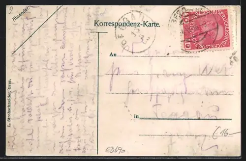 AK Trahütten, Gasthaus Sagmeister mit kleiner Versammlung u. Strasse