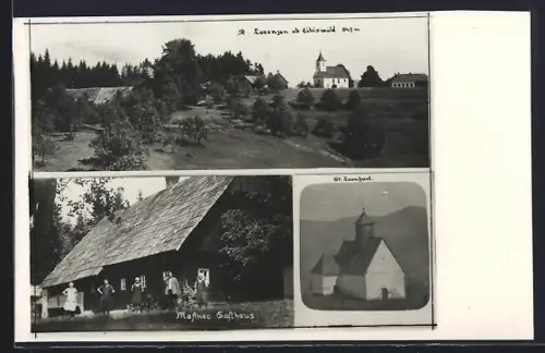 AK St. Lorenzen, Ortsansicht, Gasthaus, Kirche