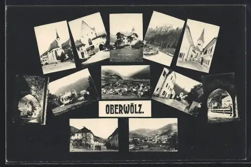 AK Oberwölz, Villa Baumer, Spitalkirche