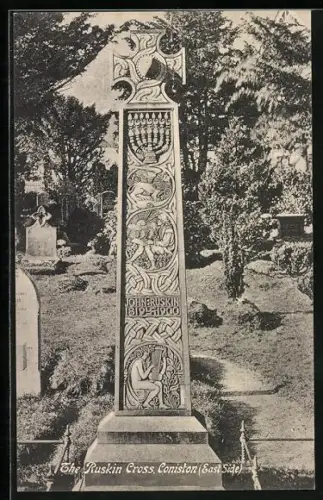 AK Coniston, The Ruskin Cross, East Side
