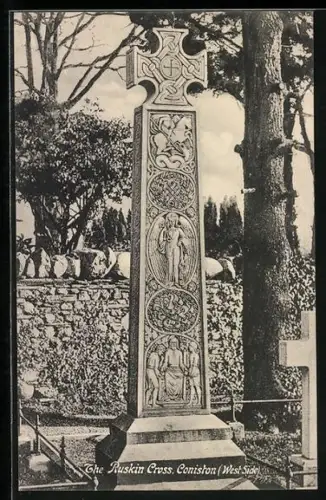 AK Coniston, The Ruskin Cross, West Side