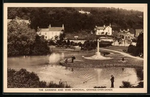 AK Grange-over-Sands, The Gardens and War Memorial