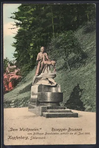 AK Kapfenberg, Rosegger-Brunnen Dem Waldpoeten