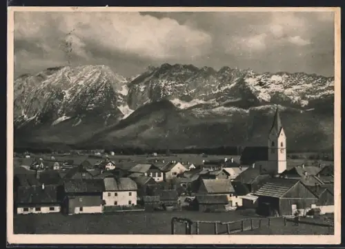 AK Mitterndorf /Steiermark, Ortsansicht gegen das Gebirge