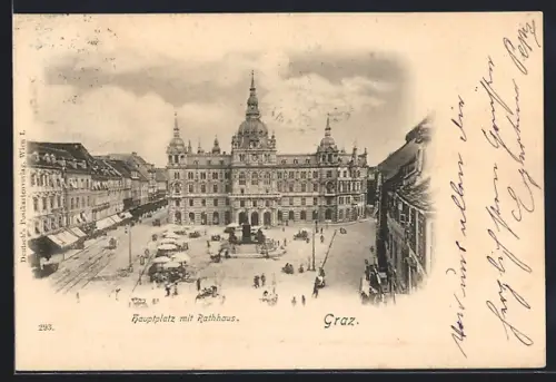 AK Graz, Hauptplatz mit Rathaus
