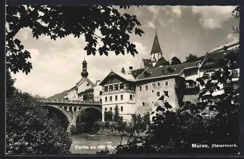 AK Murau /Steiermark, Partie an der Mur