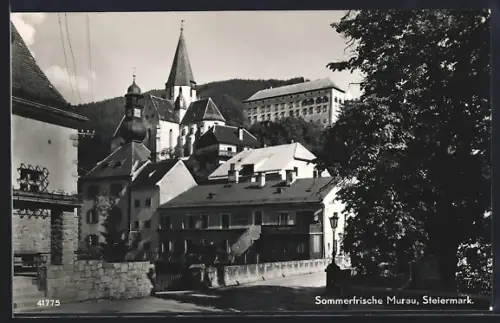 AK Murau /Steiermark, Ortspartie mit Kirche