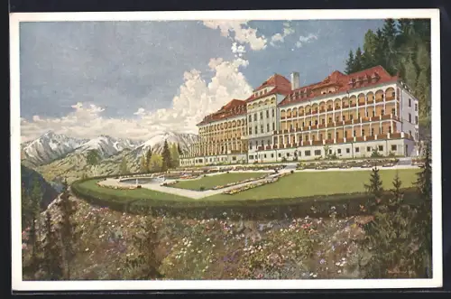 Künstler-AK Otto Stoitzner: Murau /Stmk., Stolzalpe, Kurhaus der Landes-Sonnenheilstätten