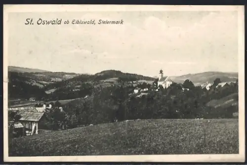 AK St. Oswald ob Eibiswald, Ortsansicht mit Kirche