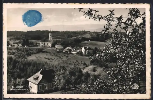 AK St. Josef /Weststeiermark, Ortsansicht mit Kirche